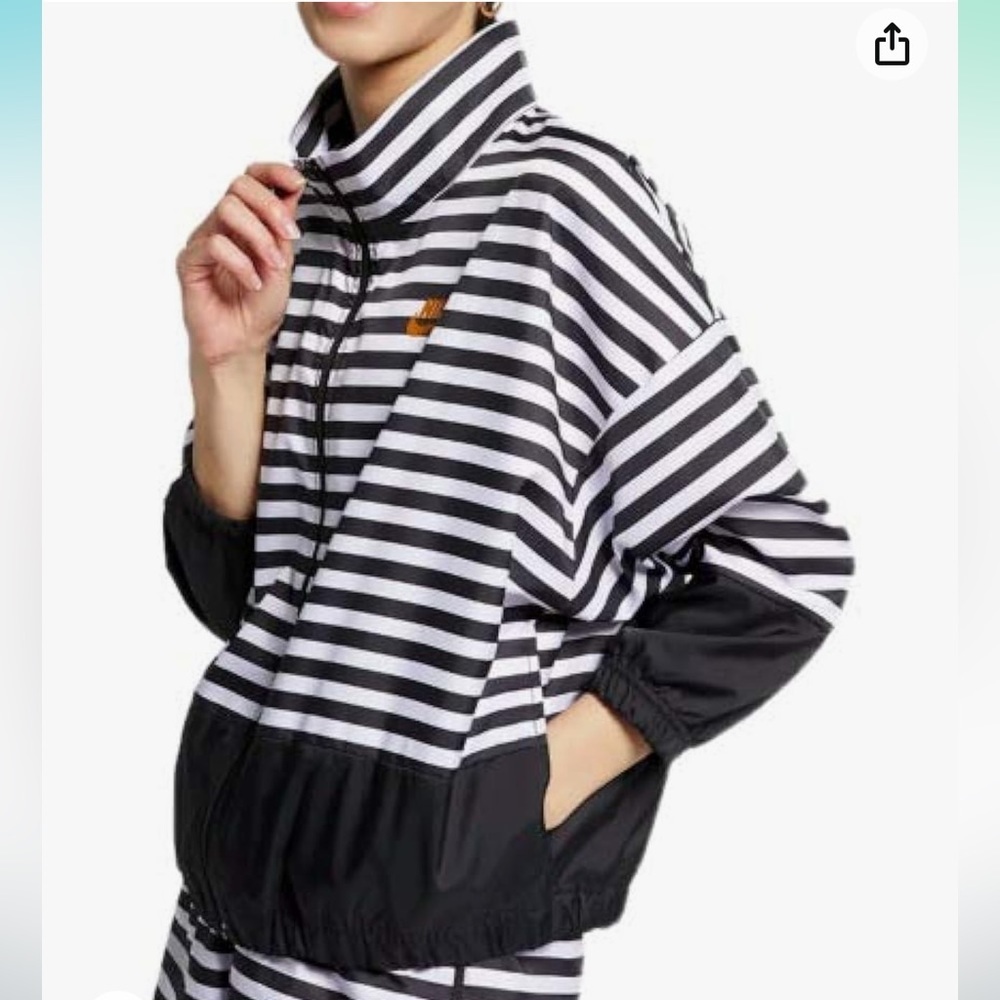 Nike Black and White Striped Jacket